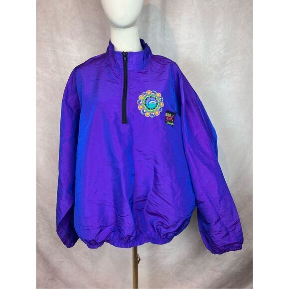 Vintage Plus Size Dolphin Celestial Windbreaker XL 90s 80s - Picture 3 of 8